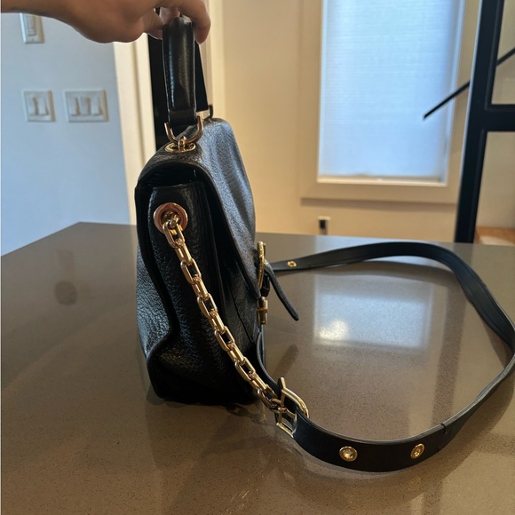 Michael Kors Black Classic Leather Crossbody Tote with Handle - Picture 3 of 5